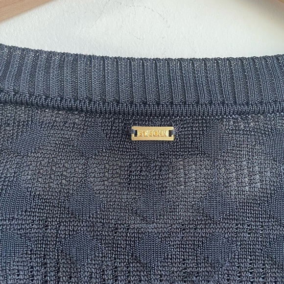St. John|| Black Knit Cardigan with gold accent buttons, Viscose, Size Small P - Picture 6 of 8